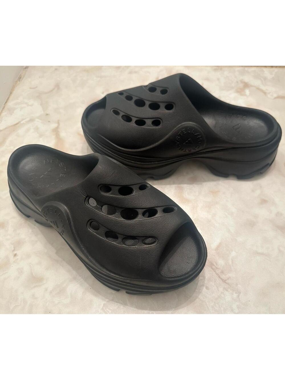 Adidas x Stella McCartney Black OVERSIZED Clog Sandal / GW2050 / Women's Size 9